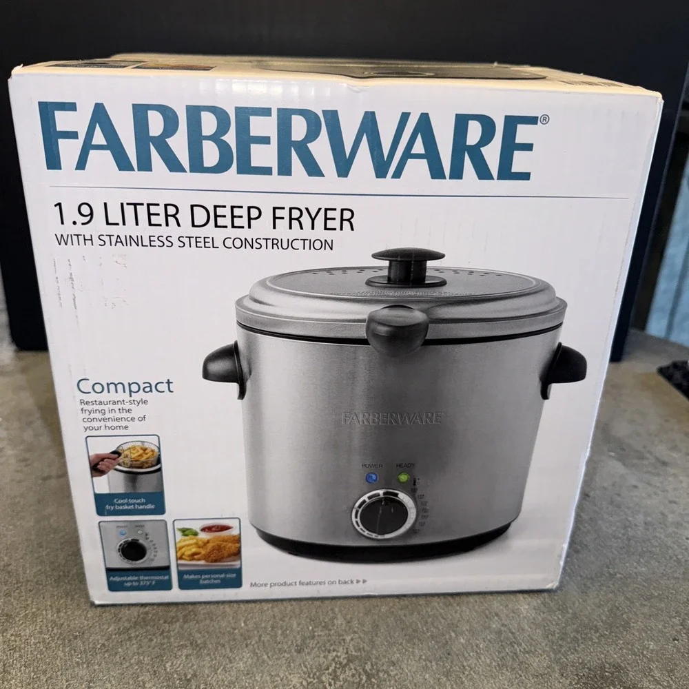 Farberware Electric Deep Fryer Round Countertop 1.9 Liter BRANDNEW